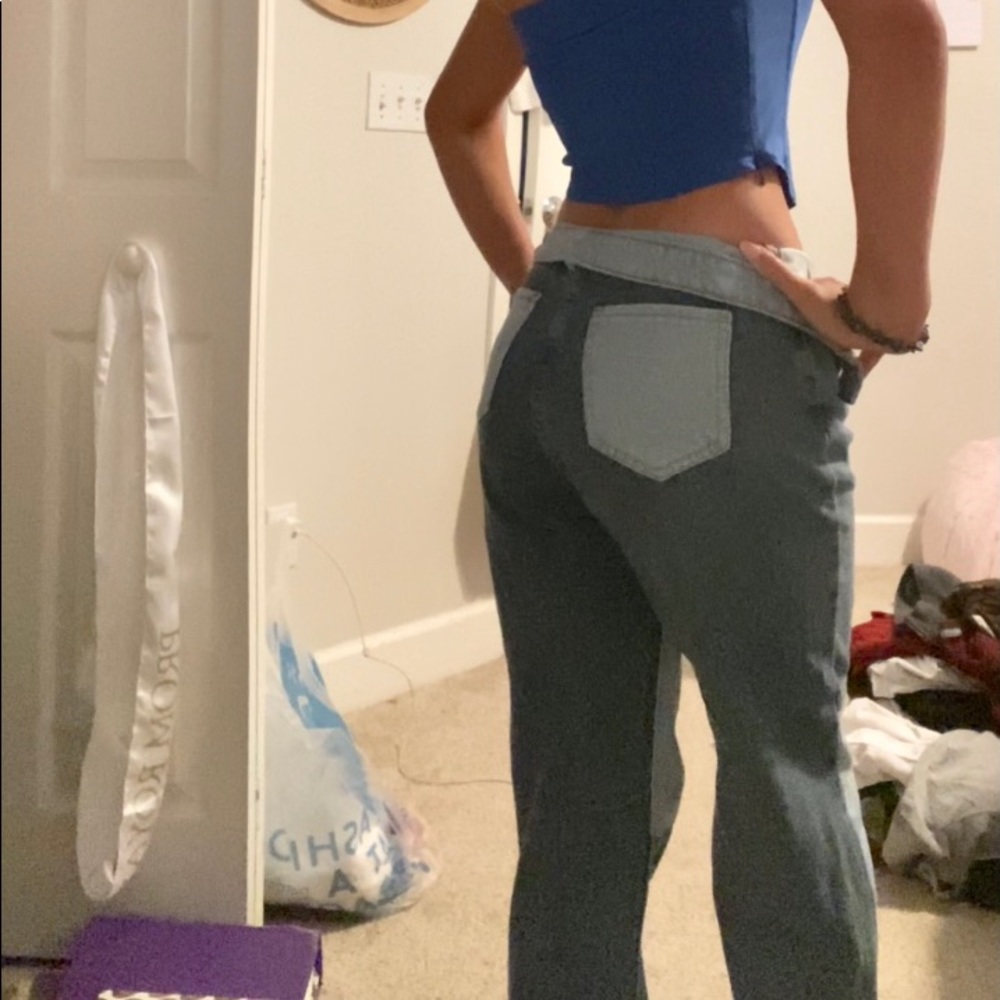 Patchwork Straight Jeans - image 3